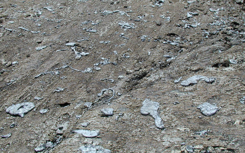  Scattered spatter clots on surface 