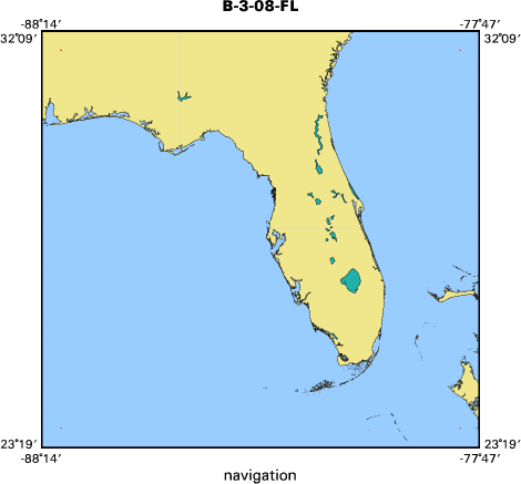 B-3-08-FL map of where navigation equipment operated