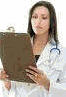 Nurse holding clipboard