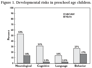 Figure 1: Developmental risks in preschool age children.
