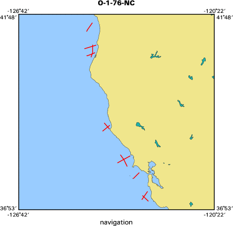 O-1-76-NC map of where navigation equipment operated