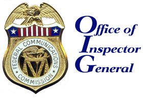 FCC Logo on metal badge with the words Office of Inspector General