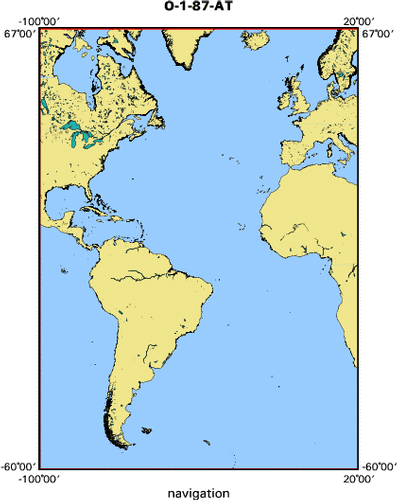 O-1-87-AT map of where navigation equipment operated