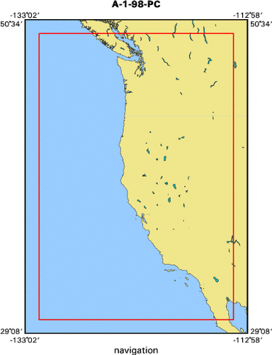 A-1-98-PC map of where navigation equipment operated