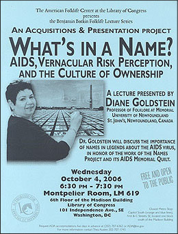 Diane Goldstein lecture flyer 2006