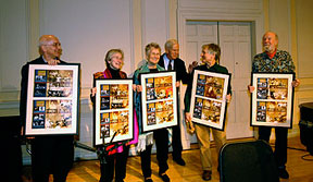 Left to right: Anthony Seeger, Kate Seeger, Peggy Seeger, Dr. James Billington, Mike Seeger, and Pete Seeger