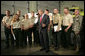 President George W. Bush delivers remarks after a briefing Tuesday, May 29, 2007 in Brunswick, Ga., on the Georgia and Florida wildfires. Said the President, "It's a very difficult period for the people, particularly in southeast Georgia and north Florida. A lot of lives are being affected. I've come down to let the people know that we are concerned about their livelihood and I'm fully aware of the nature of these fires, that we strongly support the efforts being done here to fight these fires, and we wish the people all the best." White House photo by Eric Draper