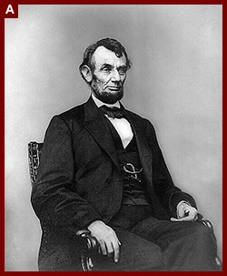Abraham Lincoln, three-quarter-length-portrait, seated, facing right. 1864