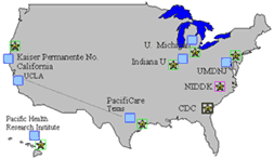 Image of a map depicting the location of Translational Research Centers.  A more detailed map and description is further down on the page.