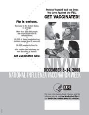 2008-09 Materials for National Influenza Vaccination Week graphic in black and white