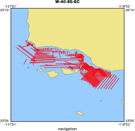 W-40-85-SC map of where navigation equipment operated