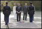 President George W. Bush pays his respects at the Mont Valerien memorial Saturday, June 14, 2008 in Suresnes, France, honoring members of the French Resistance executed by German soldiers during World War II. White House photo by Eric Draper