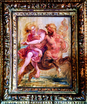   Curiosity and tenacity helped Tom and Jordan weave their way through “the intricate tapestry that one must navigate to be successful at collecting.” Rubens’s The Abduction of Dejanira by Nessus is among many works by the Old Masters that call their walls home.  —Photo by Robert Adam Mayer