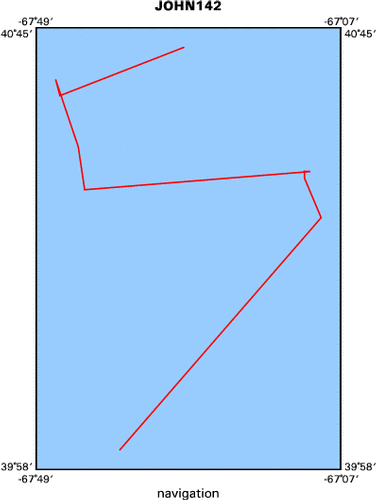 JOHN142 map of where navigation equipment operated