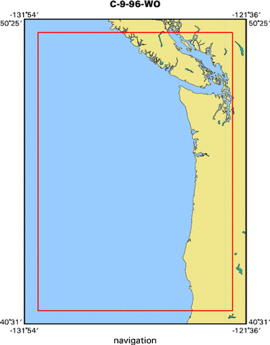 C-9-96-WO map of where navigation equipment operated