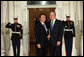 President George W. Bush greets Prime Minister of Japan Taro Aso Friday, Nov. 14, 2008, upon his arrival for dinner with Summit on Financial Markets and the World Economy Leaders at the White House. White House photo by Chris Greenberg