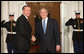 President George W. Bush welcomes Prime Minister Recep Tayyip Erdogan of Turkey, to the White House Friday, Nov. 14, 2008, for dinner marking the opening of the Summit on Financial Markets and World Economy White House photo by Chris Greenberg