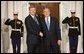 President George W. Bush shakes hands with Canada's Prime Minister Stephen Harper as he's welcomed to the White House Friday, Nov. 14, 2008, for a dinner to open the Summit on Financial Markets and World Economy. White House photo by Chris Greenberg