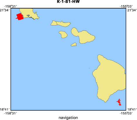 K-1-81-HW map of where navigation equipment operated