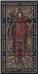 Design drawing for stained glass window called Arts Education, Froelich Memorial Window