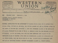 Telegram. NAACP Executive Secretary Roy Wilkins to Herbert Brownell concerning the expulsion of Autherine Lucy,