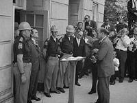Governor George Wallace attempting to block integration at the University of Alabama, 1963
