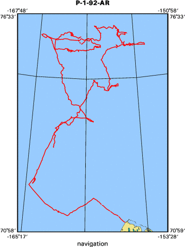 P-1-92-AR map of where navigation equipment operated