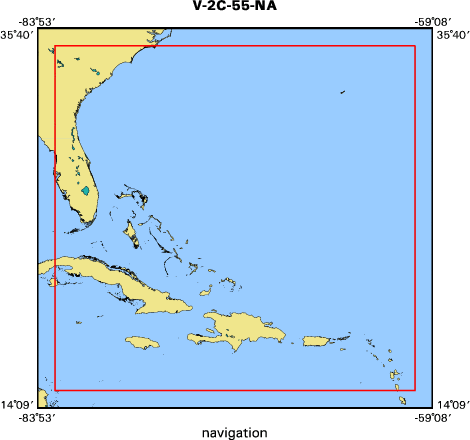 V-2C-55-NA map of where navigation equipment operated