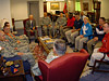 Clockwise from left: Spc. Jeffrey Holguin, Spc. Vincent Hancock, Spc. Glenn Eller, Secretary of the Army Pete Geren, Sgt. 1st Class Daryl Szarenski, Sgt. 1st Class Jason Parker, Staff Sgt. Dremiel Byers, Staff Sgt. Keith Sanderson, Staff Sgt. Elizabeth 'Libby' Callahan, Maj. David Johnson, Maj. Michael Anti and Chief of Staff of the Army Gen. George Casey Jr. discuss the Beijing Olympic Games on Oct. 9 inside Geren’s office at the Pentagon. - Photo by Tim Hipps, FMWRC Public Affairs