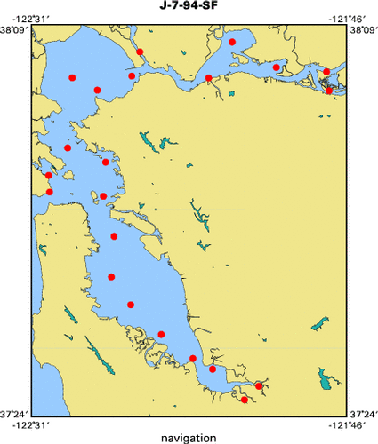 J-7-94-SF map of where navigation equipment operated