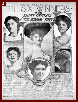 The six winners in the beauty contests of the Sunday Times. Washington Times. May 5, 1907
