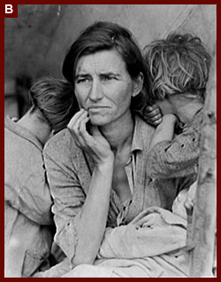 Dorothea Lange, "Destitute Pea Pickers in California. Mother of Seven Children. Age Thirty-two. Nipomo, California," 1936