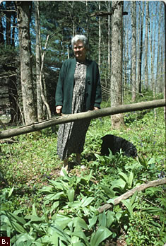 Mabel Brown in the Ramp Patch Behind her Home