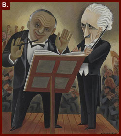 Miguel Covarrubias, Impossible Interviews -- No. 15. S.L. Rothafel Versus Arturo Toscanini, 1933
