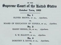 Brief for Appellants in the cases of Brown v. Board of Education: Oliver Brown, et al. v. Board of Education, Kansas et al.; . . . in the United States Supreme Court-October Term, 1953