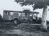 Broken school bus in Louisa County, Virginia