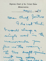 William Douglas to Earl Warren,