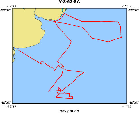 V-8-62-SA map of where navigation equipment operated