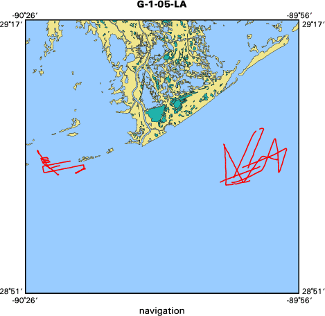 05SCC01 map of where navigation equipment operated