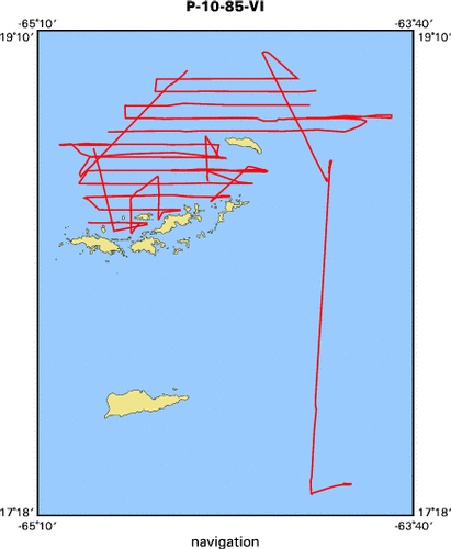 P-10-85-VI map of where navigation equipment operated