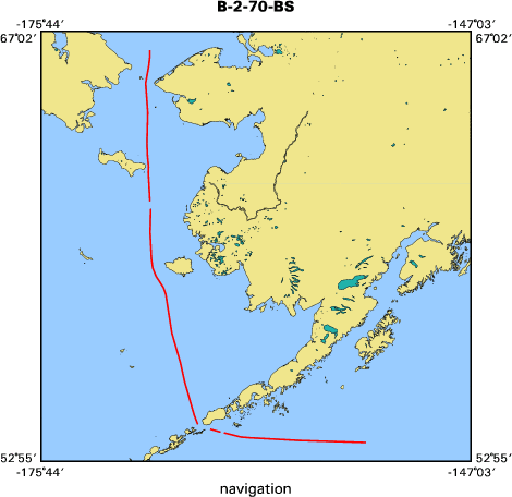 B-2-70-BS map of where navigation equipment operated