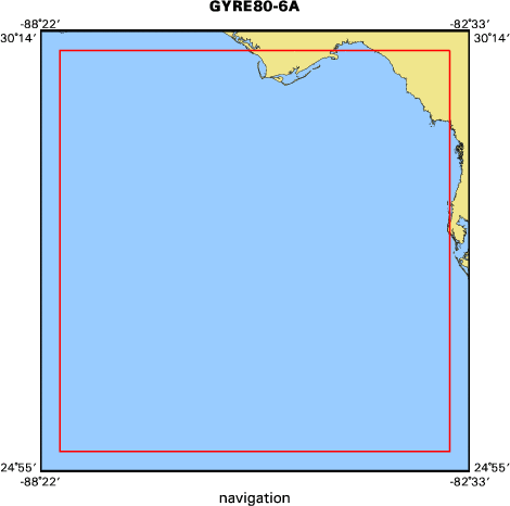 GYRE80-6A map of where navigation equipment operated