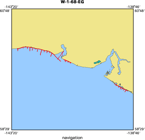 W-1-68-EG map of where navigation equipment operated