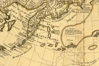 This detail of a map published by the Imperial Academy of St. Petersburg (1775) includes "Bering's Isle, where he was cast away & died in 1741."
