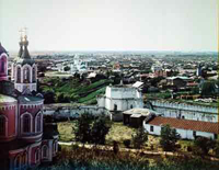 A view of the western section of the city of Dalmatov, as seen from the bell tower of the monastery, 1912, by S.M. Prokudin-Gorskii