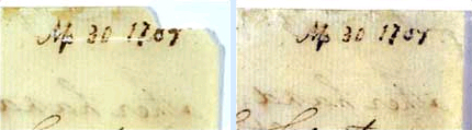 Corner detail, during and after conservation treatment