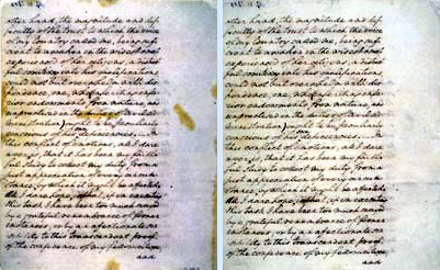 The second page of the address before (left) and after treatment.