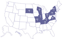 US States with Outbreak-Associated Cases of E. coli O157, October 2007