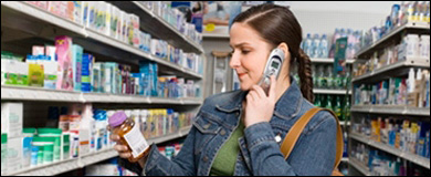 A woman reading a label