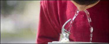 Photo: Drinking from a water fountain